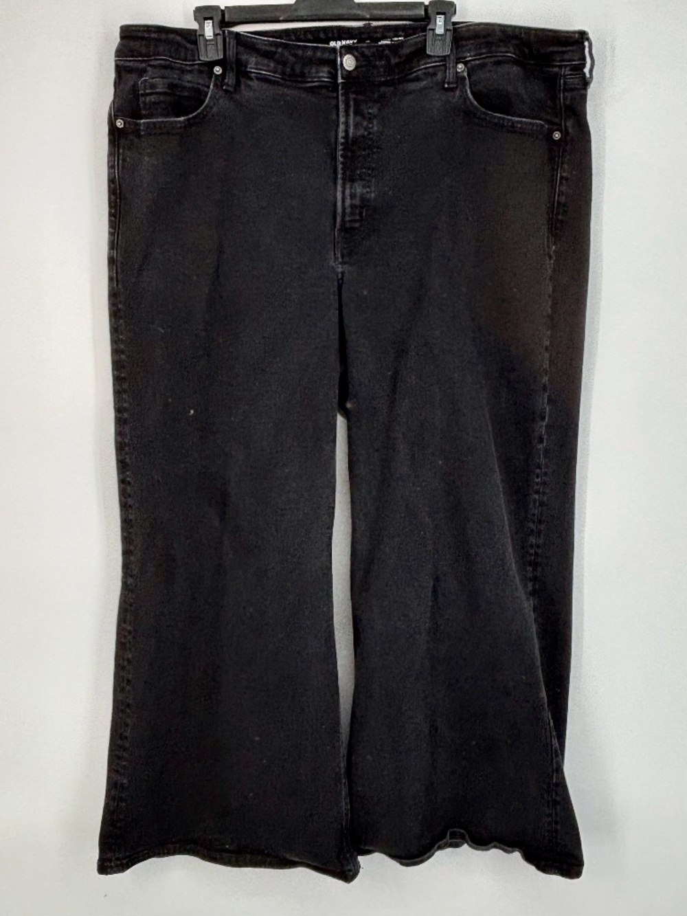 Old Navy Womens Size 22 Jeans Black Extra High Rise Super Wide Leg Drapey Denim